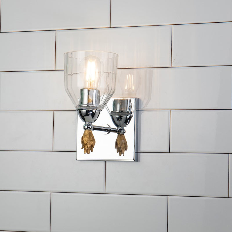 Lucas McKearn Felice 1 Light Bath/Vanity, Chrome/Gold F1