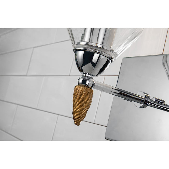 Lucas McKearn Felice 1 Light Bath/Vanity, Chrome/Gold F2