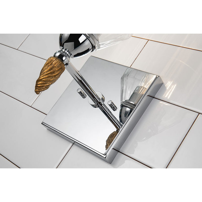 Lucas McKearn Felice 1 Light Bath/Vanity, Chrome/Gold F2