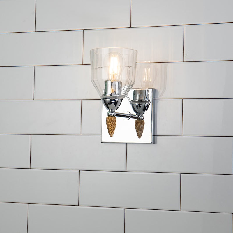 Lucas McKearn Felice 1 Light Bath/Vanity, Chrome/Gold F2