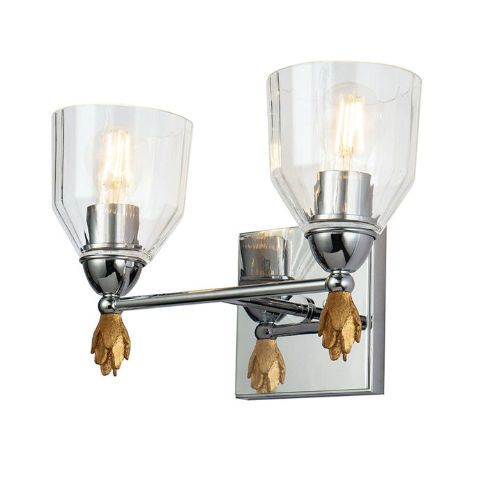 Lucas McKearn Felice 2 Light Bath/Vanity, Chrome/Gold F1 - BB1000PC-2-F1G
