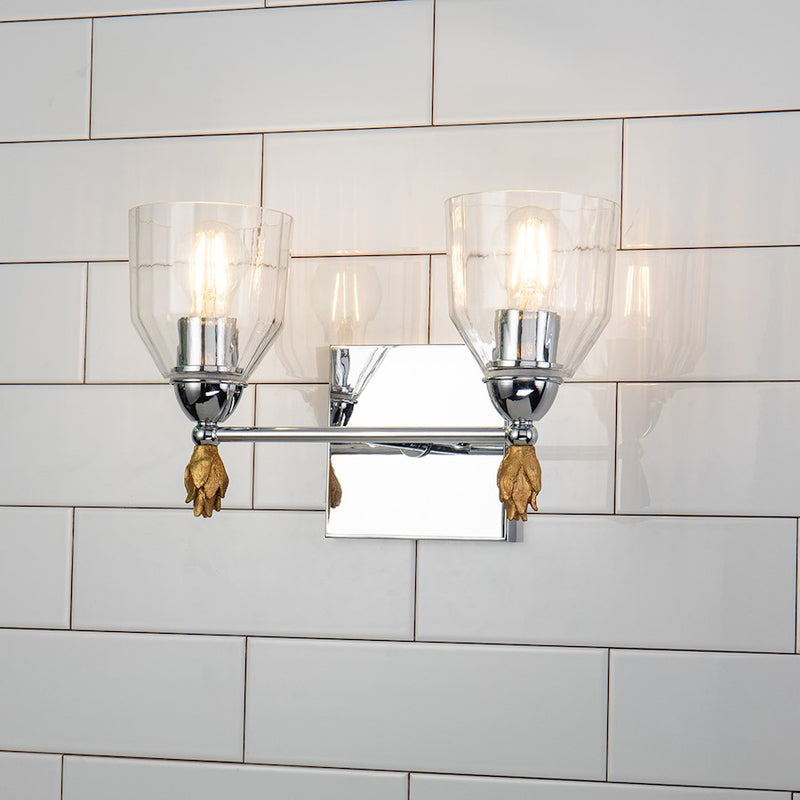 Lucas McKearn Felice 2 Light Bath/Vanity, Chrome/Gold F1