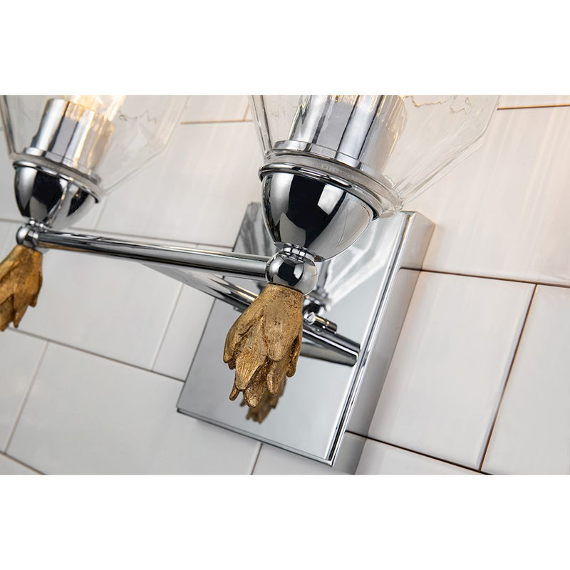 Lucas McKearn Felice 2 Light Bath/Vanity, Chrome/Gold F1
