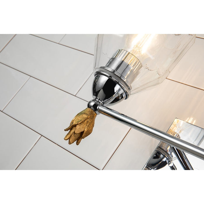 Lucas McKearn Felice 2 Light Bath/Vanity, Chrome/Gold F1