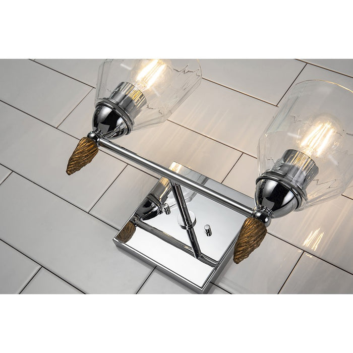 Lucas McKearn Felice 2 Light Bath/Vanity, Chrome/Gold F2