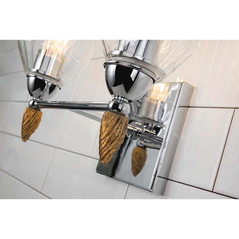 Lucas McKearn Felice 2 Light Bath/Vanity, Chrome/Gold F2