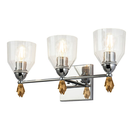 Lucas McKearn Felice 3 Light Bath/Vanity, Chrome/Gold F1 - BB1000PC-3-F1G