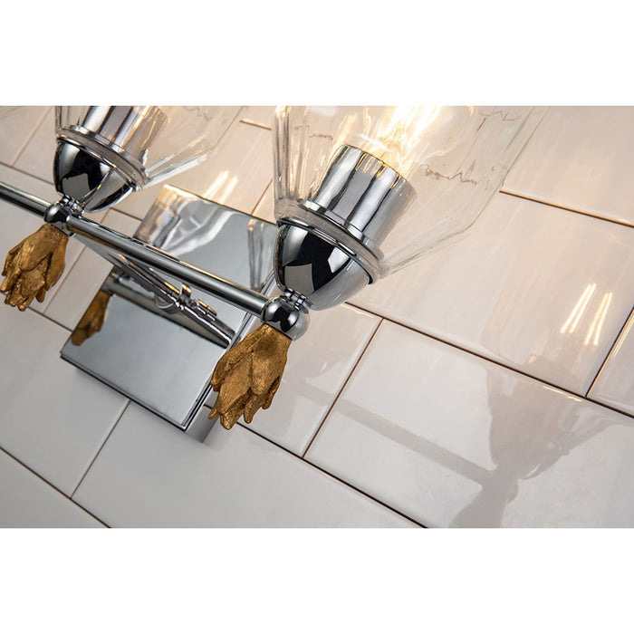 Lucas McKearn Felice 3 Light Bath/Vanity, Chrome/Gold F1