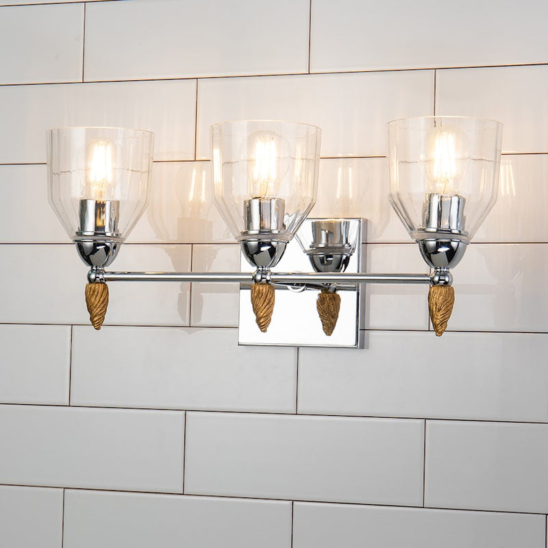 Lucas McKearn Felice 3 Light Bath/Vanity, Chrome/Gold F2