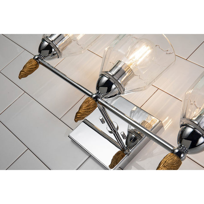 Lucas McKearn Felice 3 Light Bath/Vanity, Chrome/Gold F2