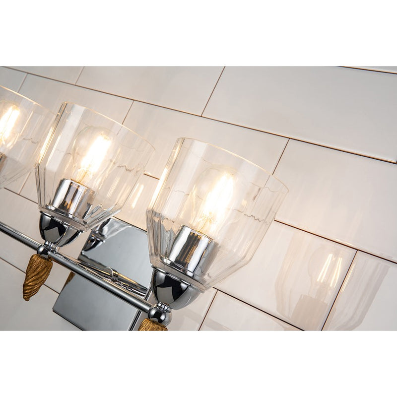 Lucas McKearn Felice 3 Light Bath/Vanity, Chrome/Gold F2