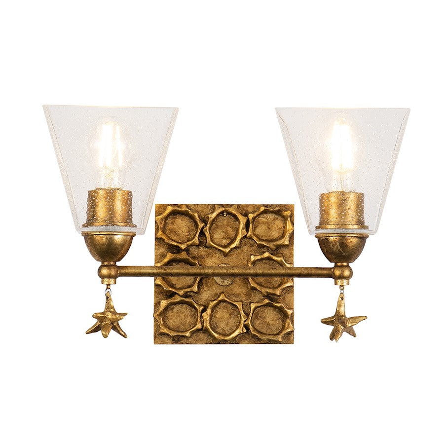 Lucas McKearn Star 2 Light Bath/Vanity, Gold Leaf - BB1002G-2