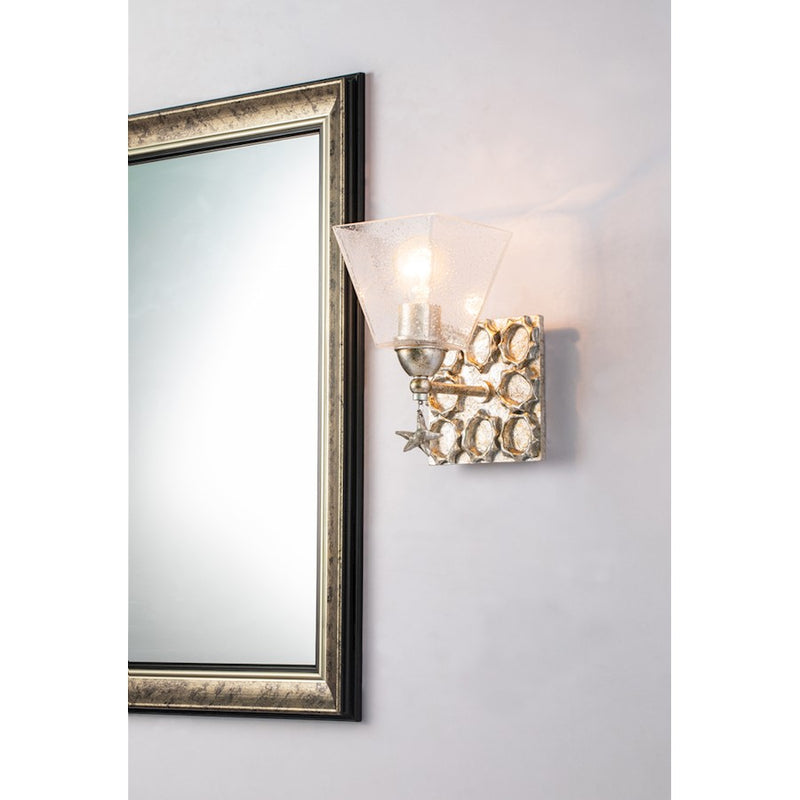 Lucas McKearn Star 1 Light Wall Sconce, Silver Leaf