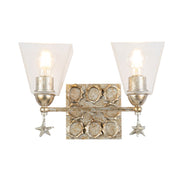 Lucas McKearn Star 2 Light Bath/Vanity, Silver Leaf - BB1002S-2