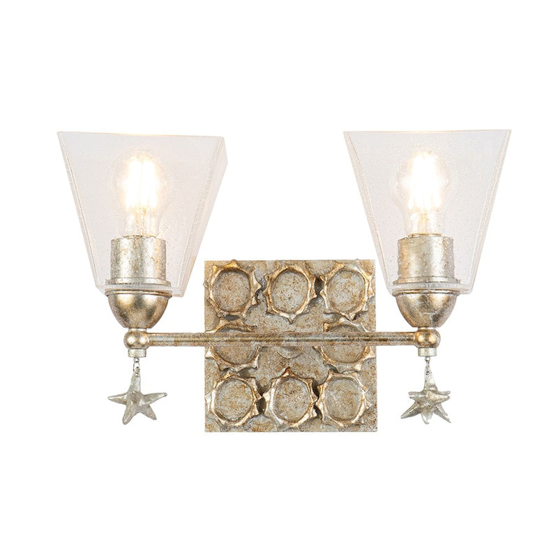 Lucas McKearn Star 2 Light Bath/Vanity, Silver Leaf - BB1002S-2