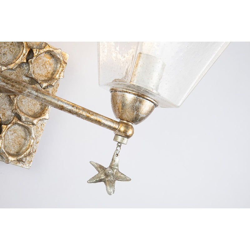 Lucas McKearn Star 2 Light Bath/Vanity, Silver Leaf