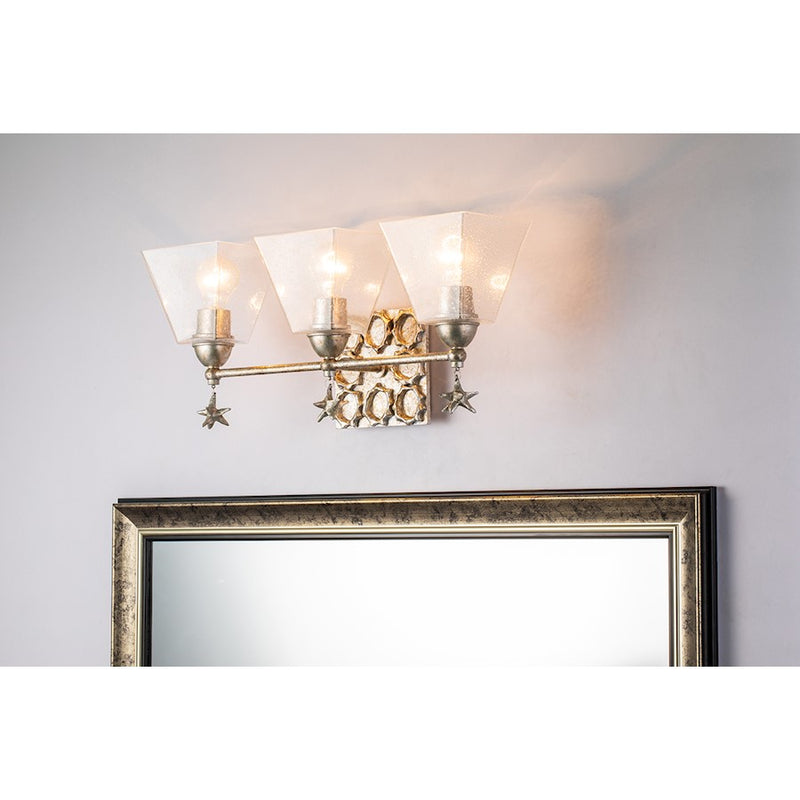Lucas McKearn Star 3 Light Bath/Vanity, Silver Leaf