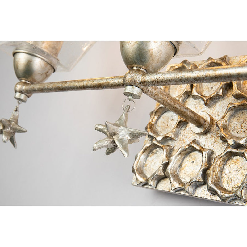 Lucas McKearn Star 3 Light Bath/Vanity, Silver Leaf