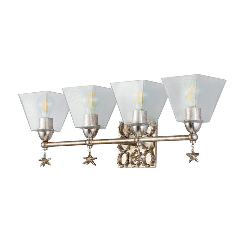 Lucas McKearn Star 4 Light Bath/Vanity, Silver Leaf