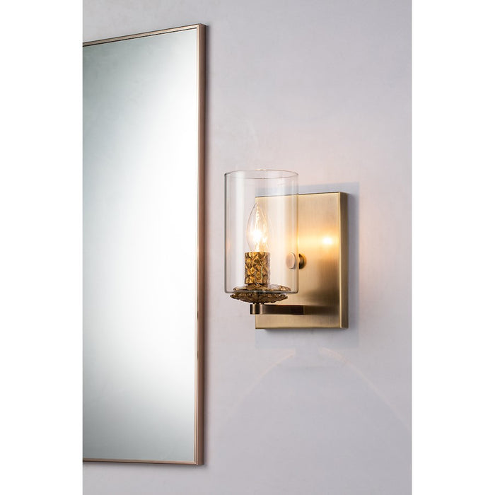 Lucas McKearn Bolivar 1 Light Wall Sconce, Antique Brass