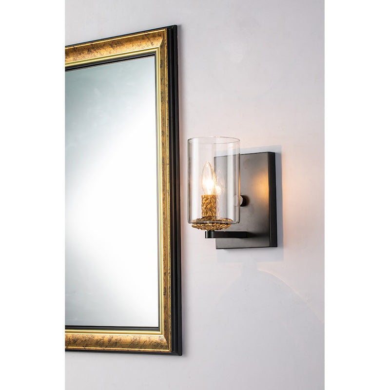 Lucas McKearn Bolivar 1 Light Wall Sconce, Matte Black