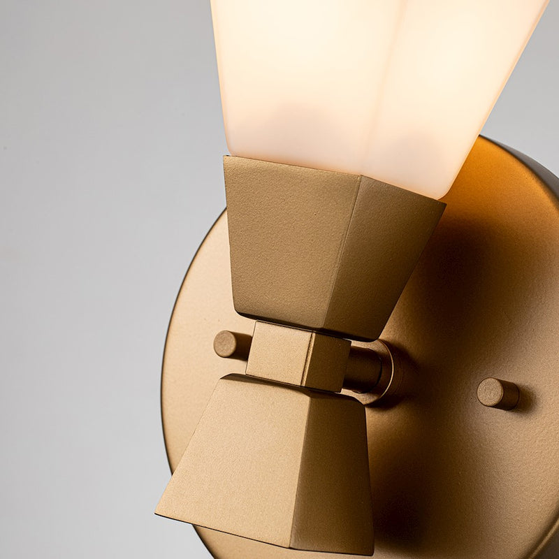 Lucas McKearn Bowtie 1 Light Bath/Vanity, Laquered Gold/Opal Etched