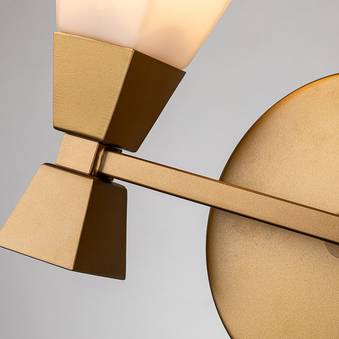 Lucas McKearn Bowtie 2 Light Bath/Vanity, Laquered Gold/Opal Etched