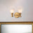 Lucas McKearn Bowtie 2 Light Bath/Vanity, Laquered Gold/Opal Etched