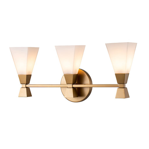 Lucas McKearn Bowtie 3 Light Bath/Vanity, Laquered Gold/Opal Etched - BB1004LG-3
