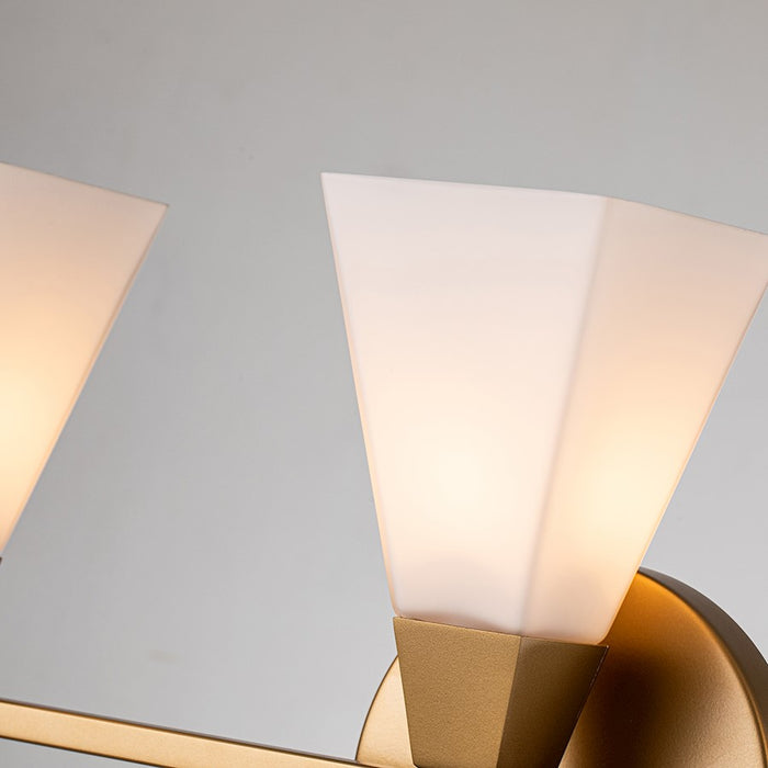 Lucas McKearn Bowtie 3 Light Bath/Vanity, Laquered Gold/Opal Etched
