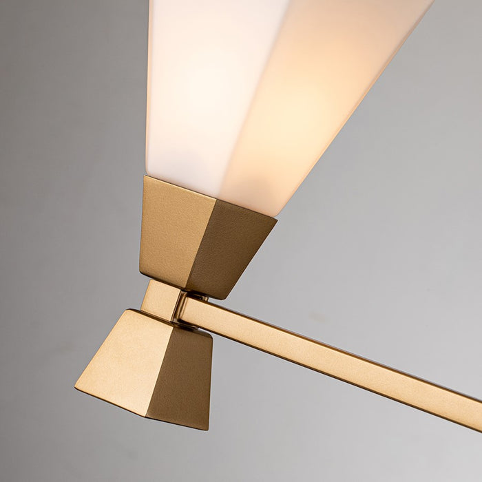Lucas McKearn Bowtie 3 Light Bath/Vanity, Laquered Gold/Opal Etched