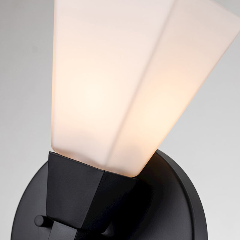 Lucas McKearn Bowtie 1 Light Bath/Vanity, Matte Black/Opal Etched