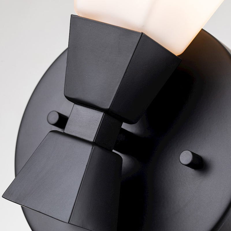 Lucas McKearn Bowtie 1 Light Bath/Vanity, Matte Black/Opal Etched