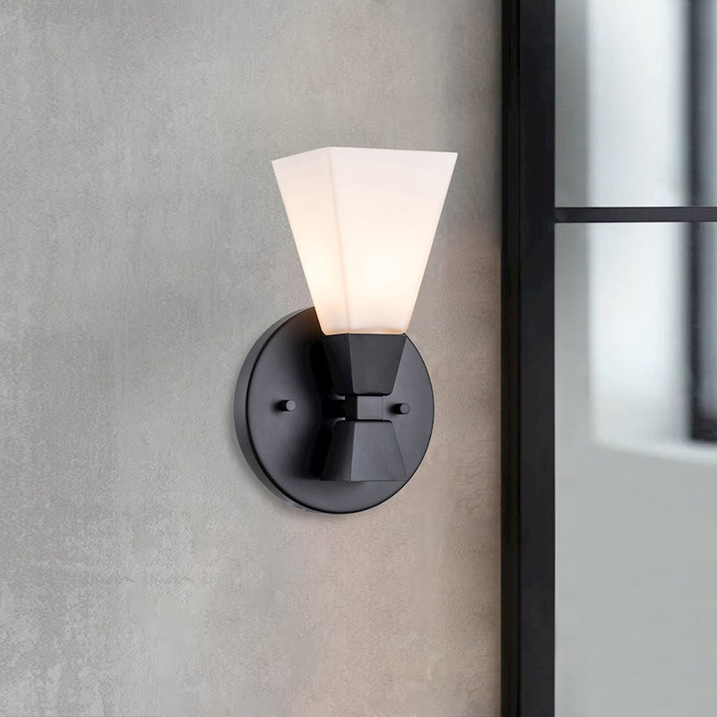 Lucas McKearn Bowtie 1 Light Bath/Vanity, Matte Black/Opal Etched