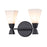 Lucas McKearn Bowtie 2 Light Bath/Vanity, Matte Black/Opal Etched - BB1004MB-2