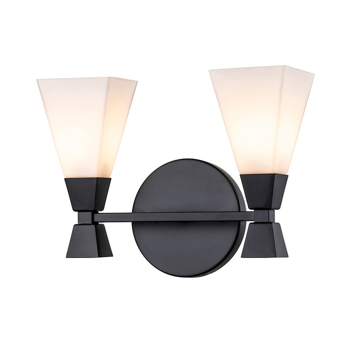 Lucas McKearn Bowtie 2 Light Bath/Vanity, Matte Black/Opal Etched - BB1004MB-2