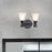 Lucas McKearn Bowtie 2 Light Bath/Vanity, Matte Black/Opal Etched