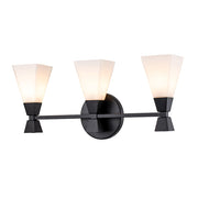 Lucas McKearn Bowtie 3 Light Bath/Vanity, Matte Black/Opal Etched - BB1004MB-3