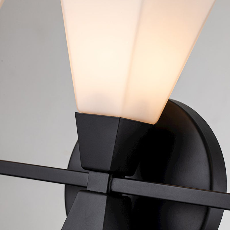 Lucas McKearn Bowtie 3 Light Bath/Vanity, Matte Black/Opal Etched