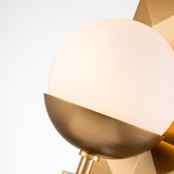 Lucas McKearn Deco 1 Light Bath/Vanity, Laquered Gold/Opal Etched