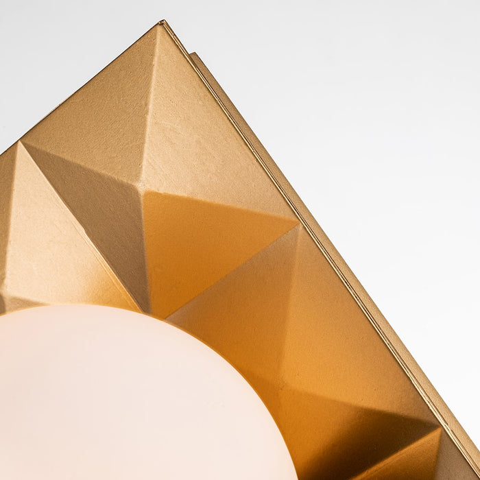 Lucas McKearn Deco 1 Light Bath/Vanity, Laquered Gold/Opal Etched