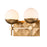 Lucas McKearn Deco 2 Light Bath/Vanity, Laquered Gold/Opal Etched - BB1005LG-2