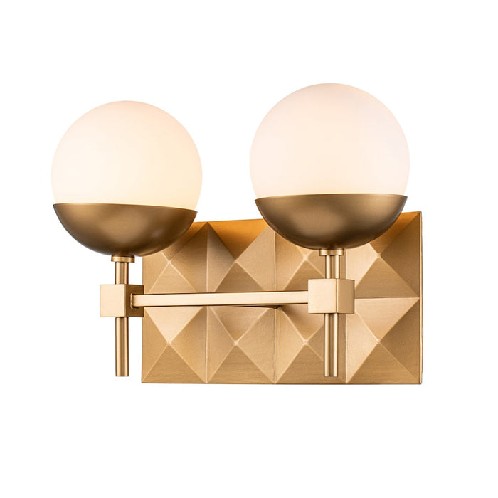 Lucas McKearn Deco 2 Light Bath/Vanity, Laquered Gold/Opal Etched - BB1005LG-2