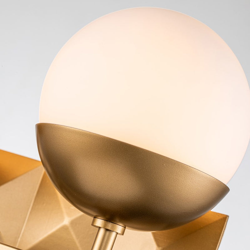 Lucas McKearn Deco 2 Light Bath/Vanity, Laquered Gold/Opal Etched