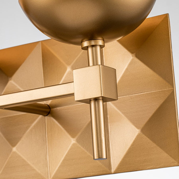 Lucas McKearn Deco 2 Light Bath/Vanity, Laquered Gold/Opal Etched
