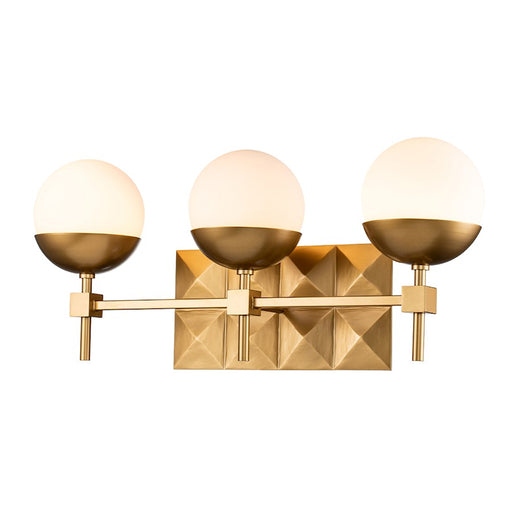 Lucas McKearn Deco 3 Light Bath/Vanity, Laquered Gold/Opal Etched - BB1005LG-3