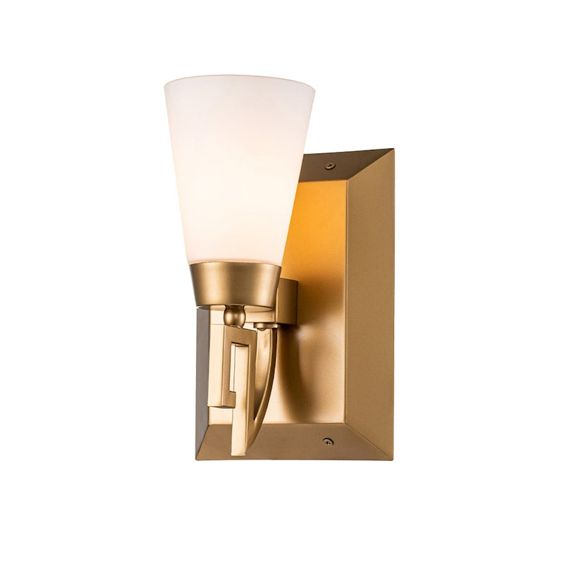 Lucas McKearn Lemuria 1Lt Bath/Vanity, Laquered Gold/Opal Etched - BB1006LG-1