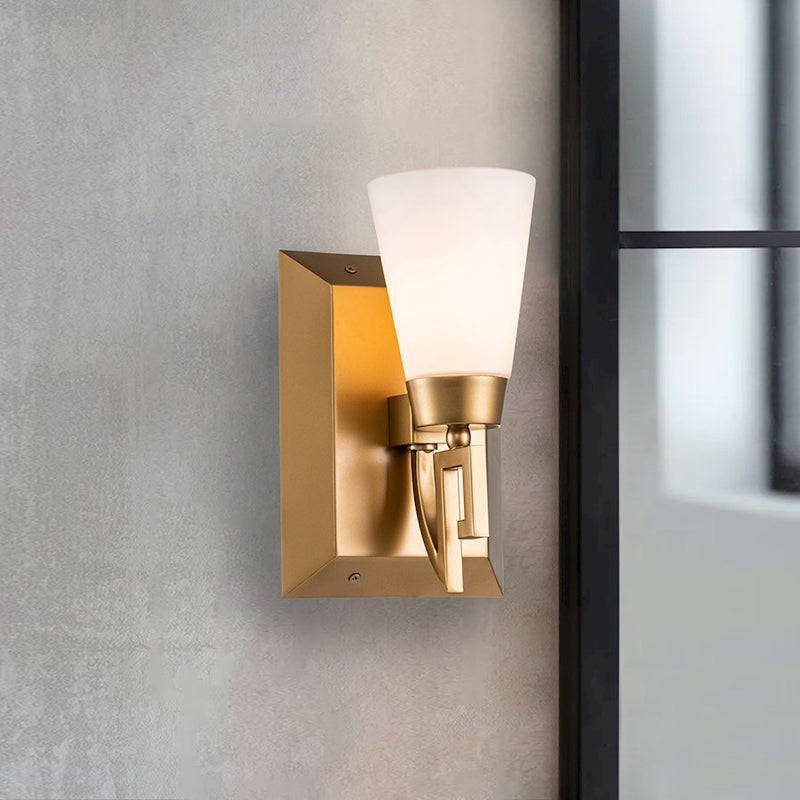 Lucas McKearn Lemuria 1Lt Bath/Vanity, Laquered Gold/Opal Etched