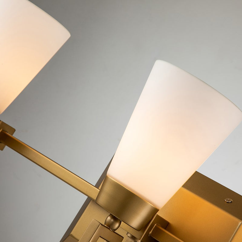 Lucas McKearn Lemuria 3Lt Bath/Vanity, Laquered Gold/Opal Etched