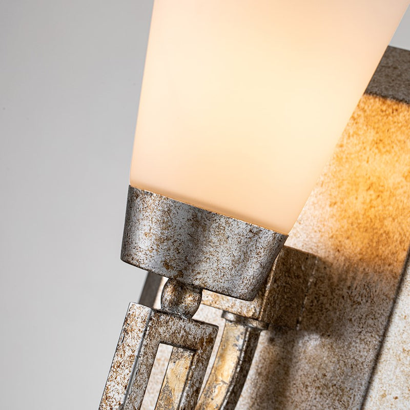 Lucas McKearn Lemuria 1 Light Bath/Vanity, Silver Leaf/Opal Etched